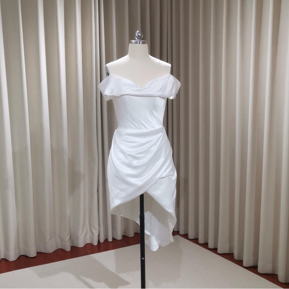 Elegant White Off-Shoulder Wedding Dress